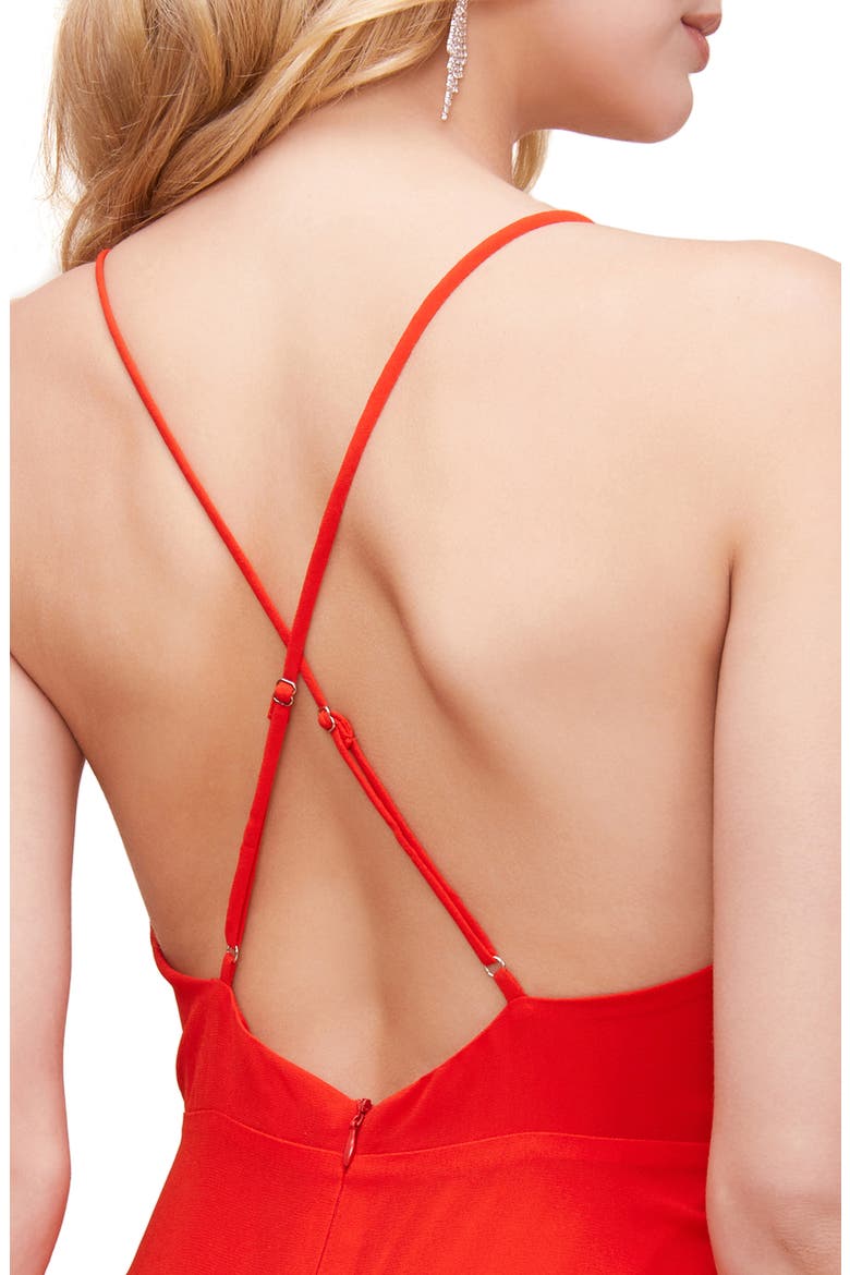 Floral Ruffle Detail Maxi Dress, Alternate, color, HOT RED