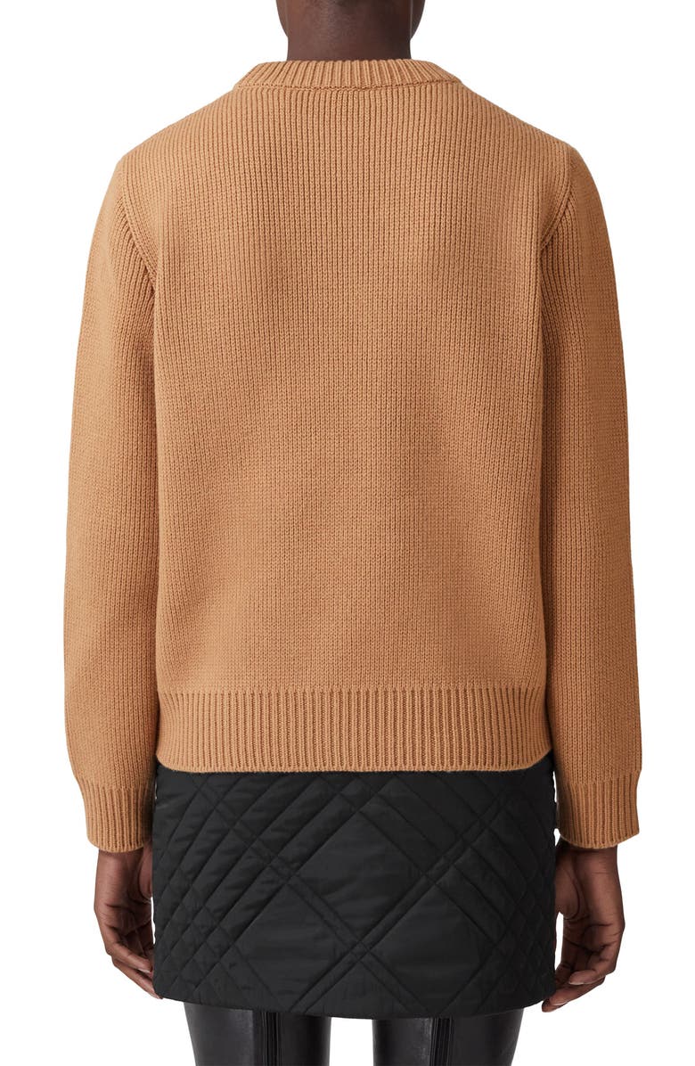 Burberry Women's Embroidered Crest Wool & Cashmere Sweater, Alternate, color,