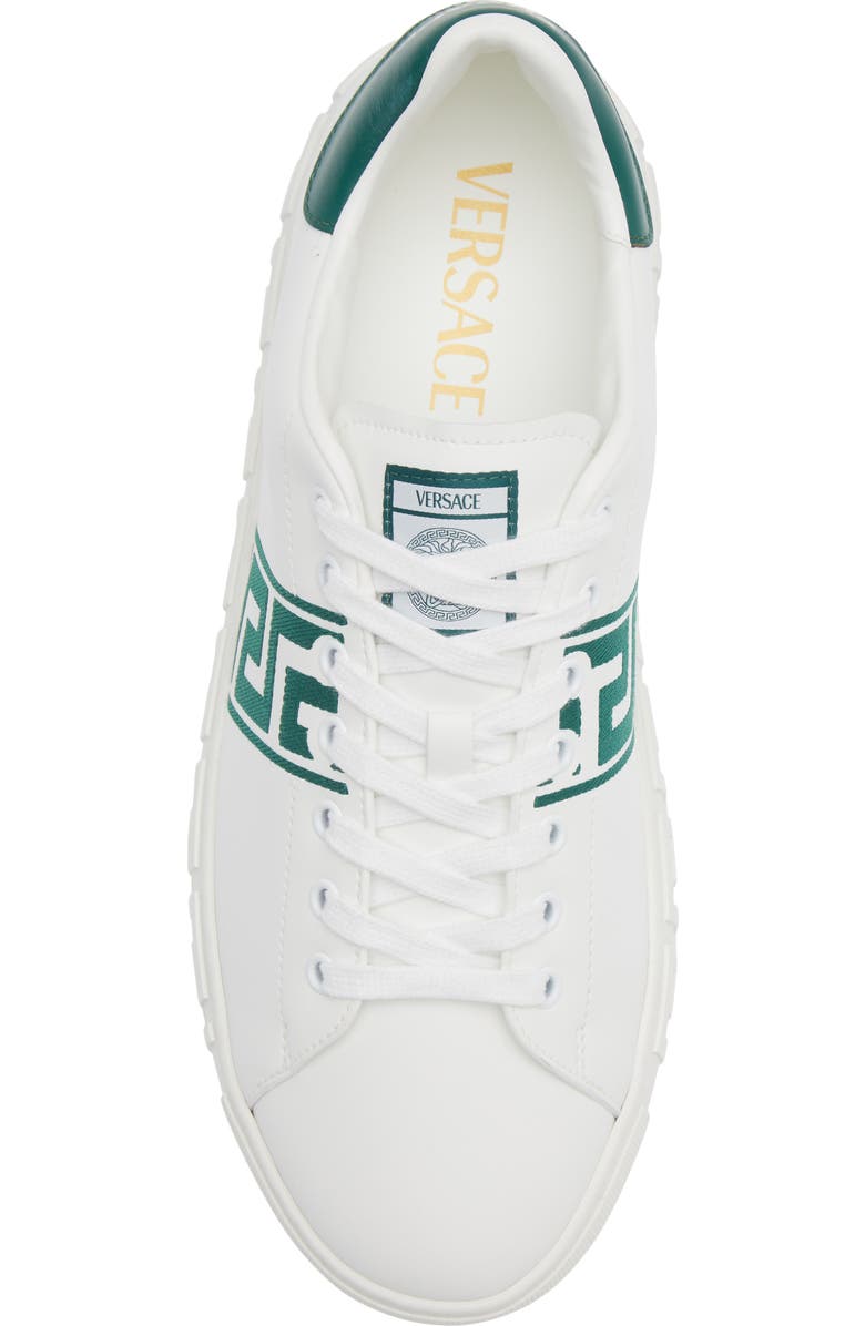 Versace Barocco Greca Jacquard Low Top Sneaker, Alternate, color, White/ Bosco Green