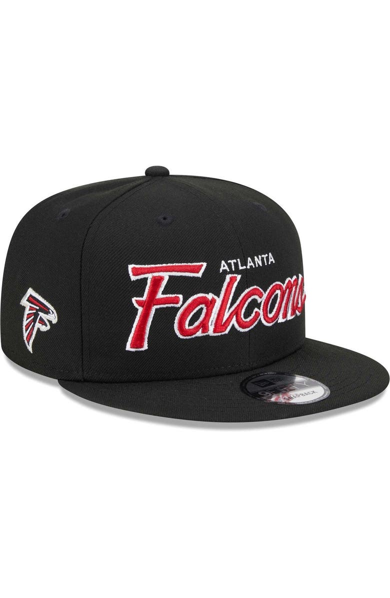 New Era Men's New Era Black Atlanta Falcons Main Script 9FIFTY Snapback Hat, Main, color, Black