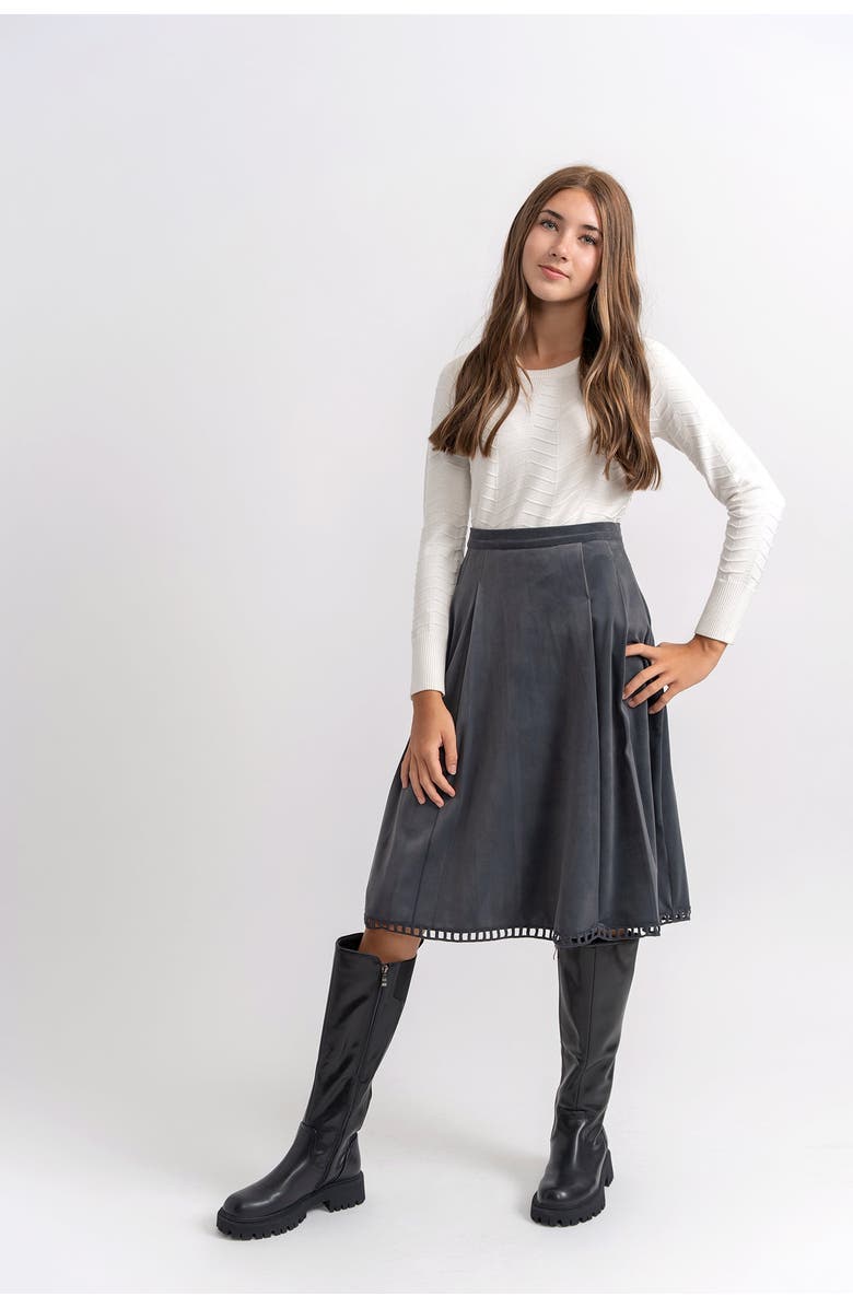 Charlotte & George Knit Textured Pullover Top, Alternate, color, Off White