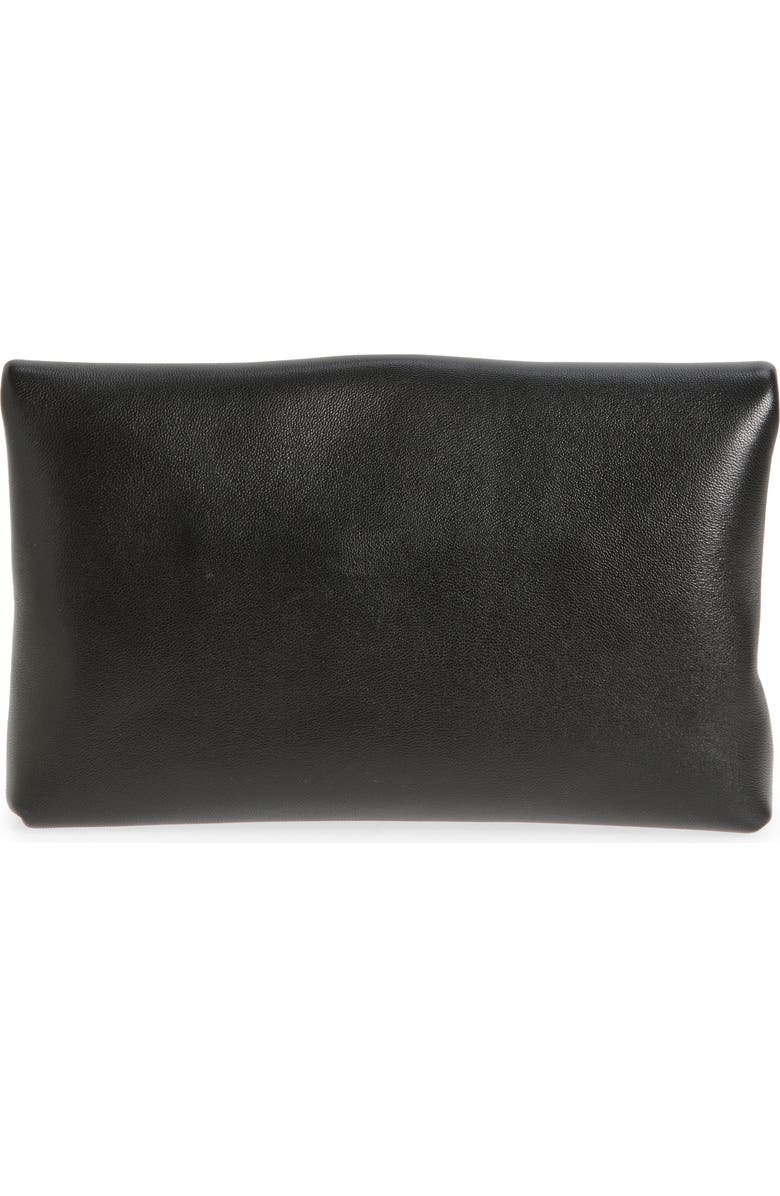 Saint Laurent Small Cassandre Leather Envelope Pouch Clutch, Alternate, color, Black