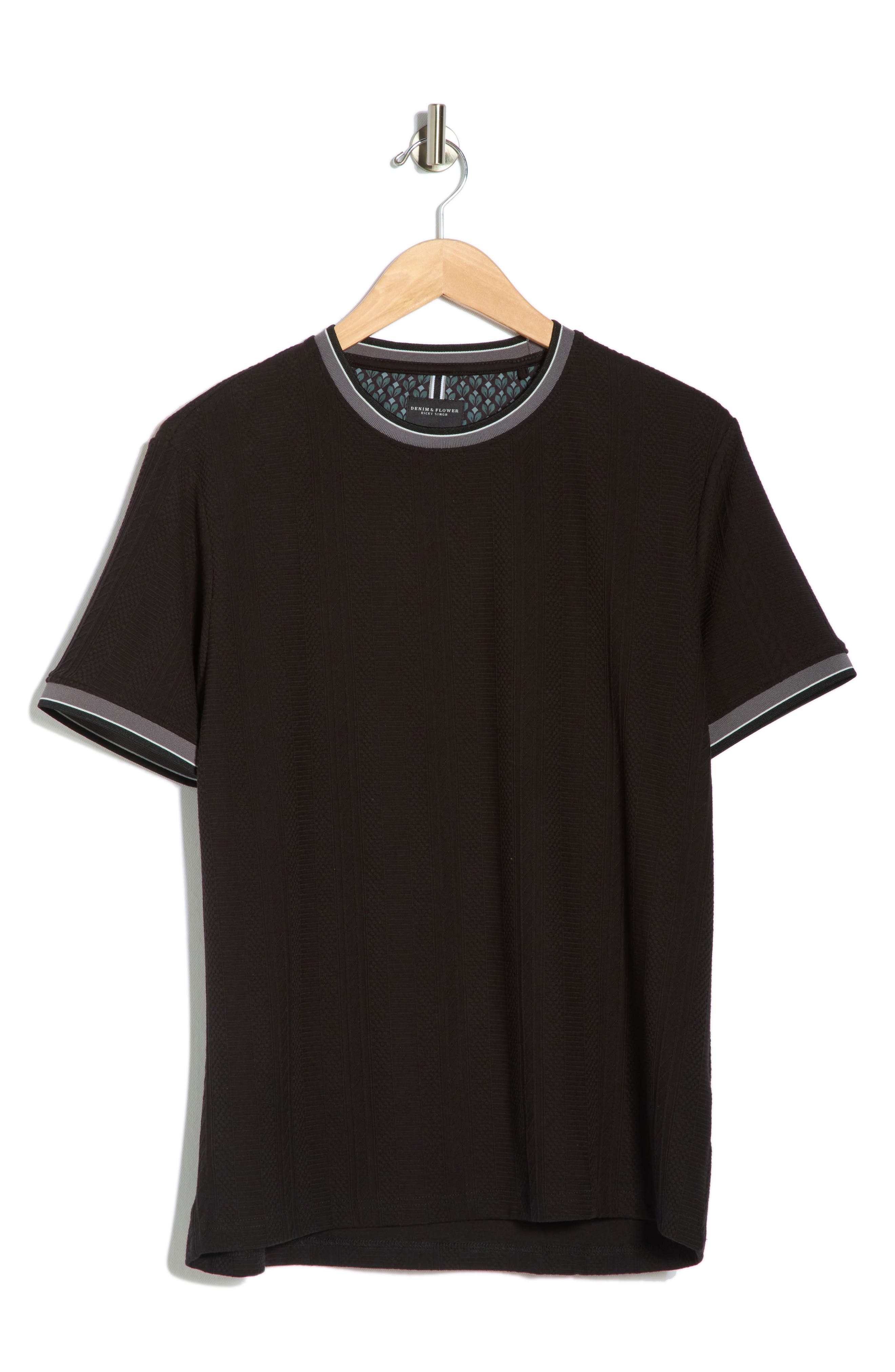 DENIM AND FLOWER Textured Crewneck T-Shirt