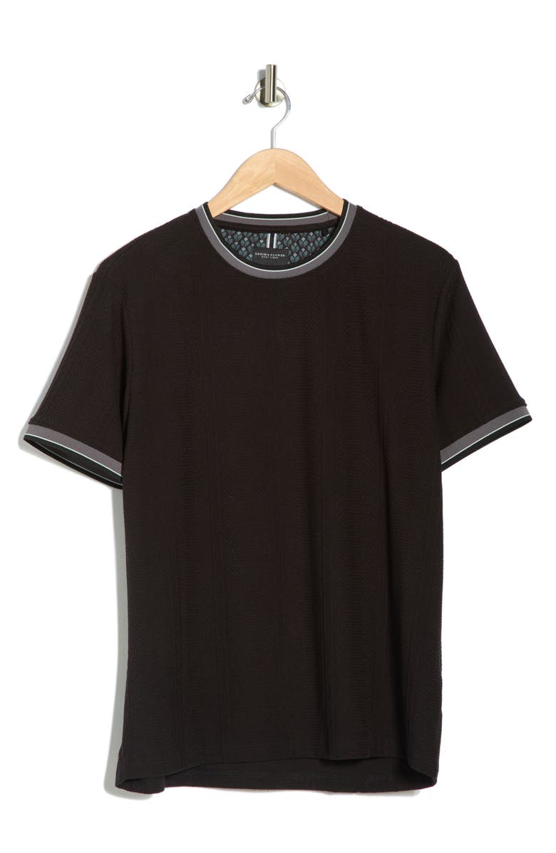 DENIM AND FLOWER Textured Crewneck T-Shirt, Main, color, Black