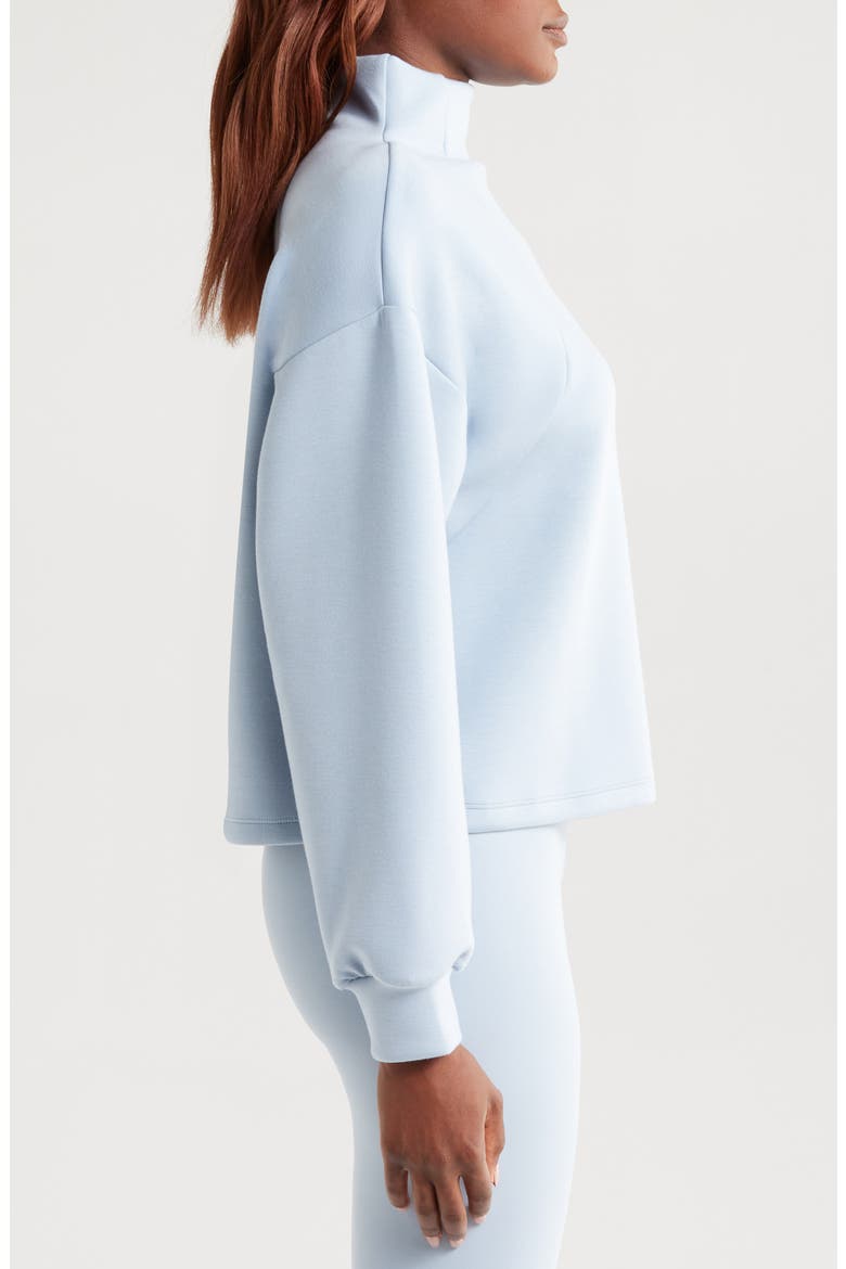 Soft Scuba Knit Funnel Neck Modal Blend Top, Alternate, color, BLUE FOG