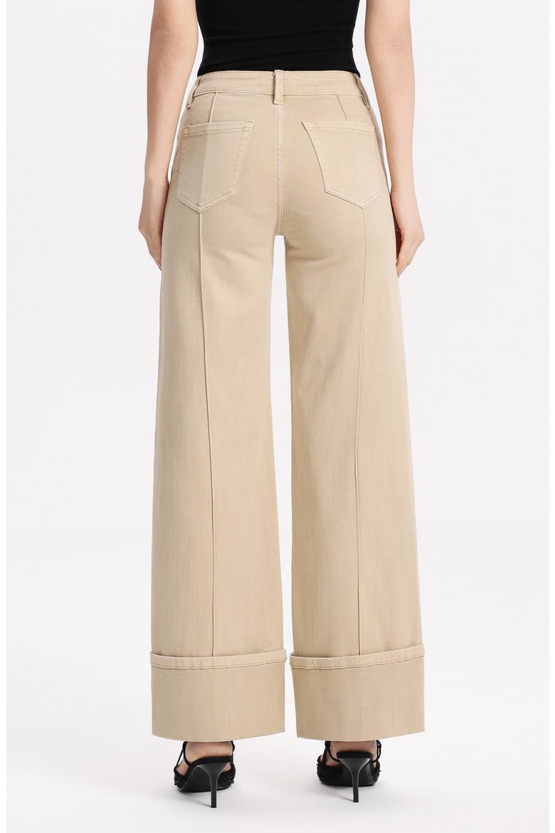 Seamed Mid Rise Wide Leg Jeans, Alternate, color, LIGHT KHAKI