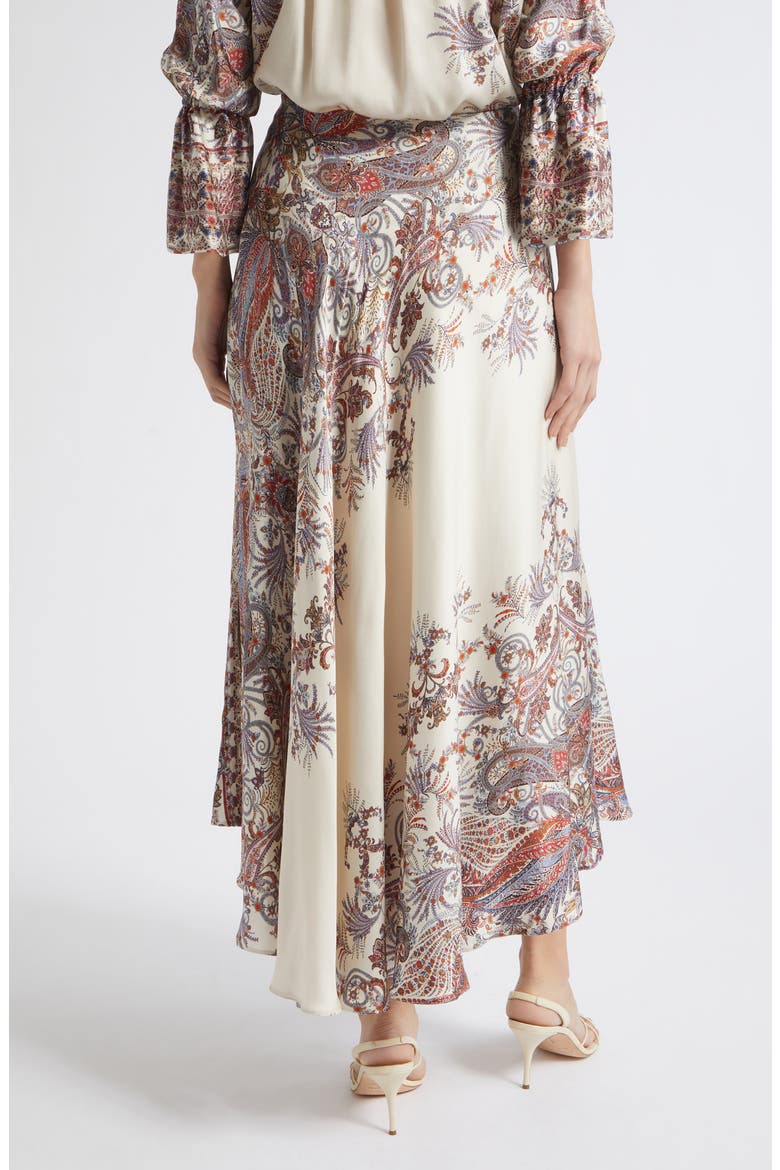 Decano Paisley Midi Skirt, Alternate, color, CREAM