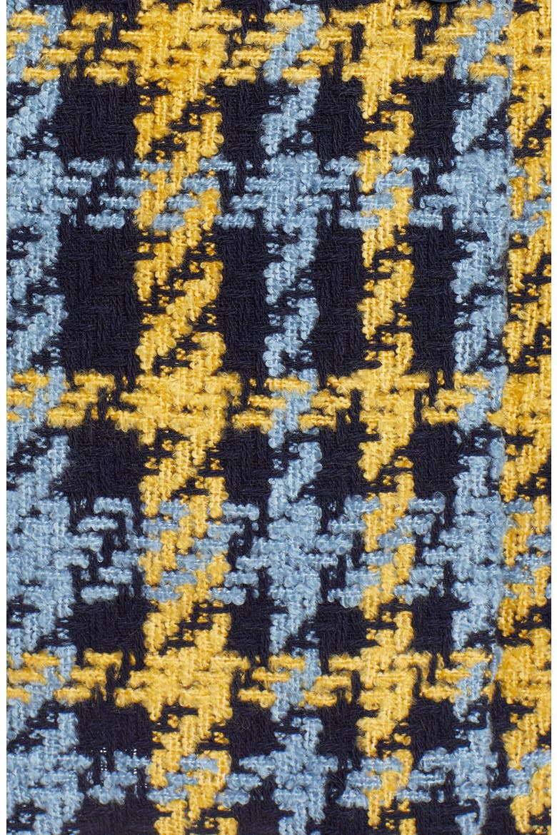 Button Detail Plaid Skirt, Alternate, color, NAVY- YELLOW TWEED