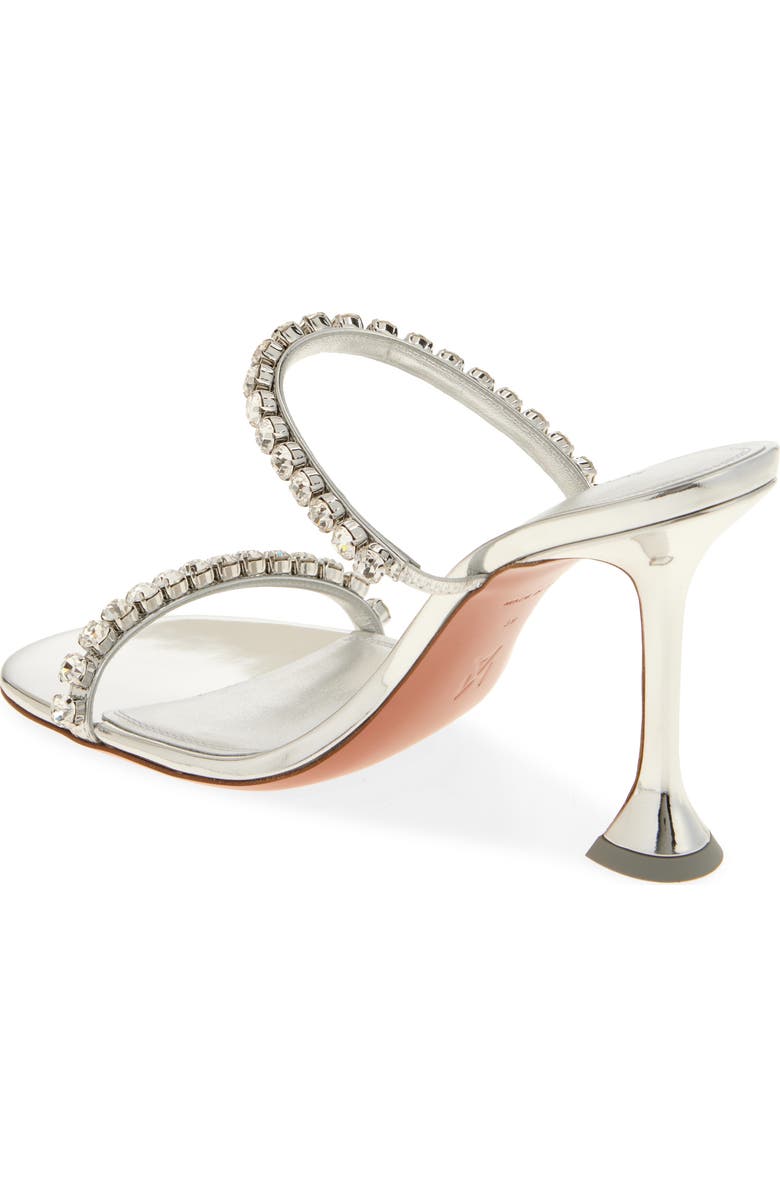 Amina Muaddi Gigi Crystal Strap Metallic Sandal, Alternate, color,
