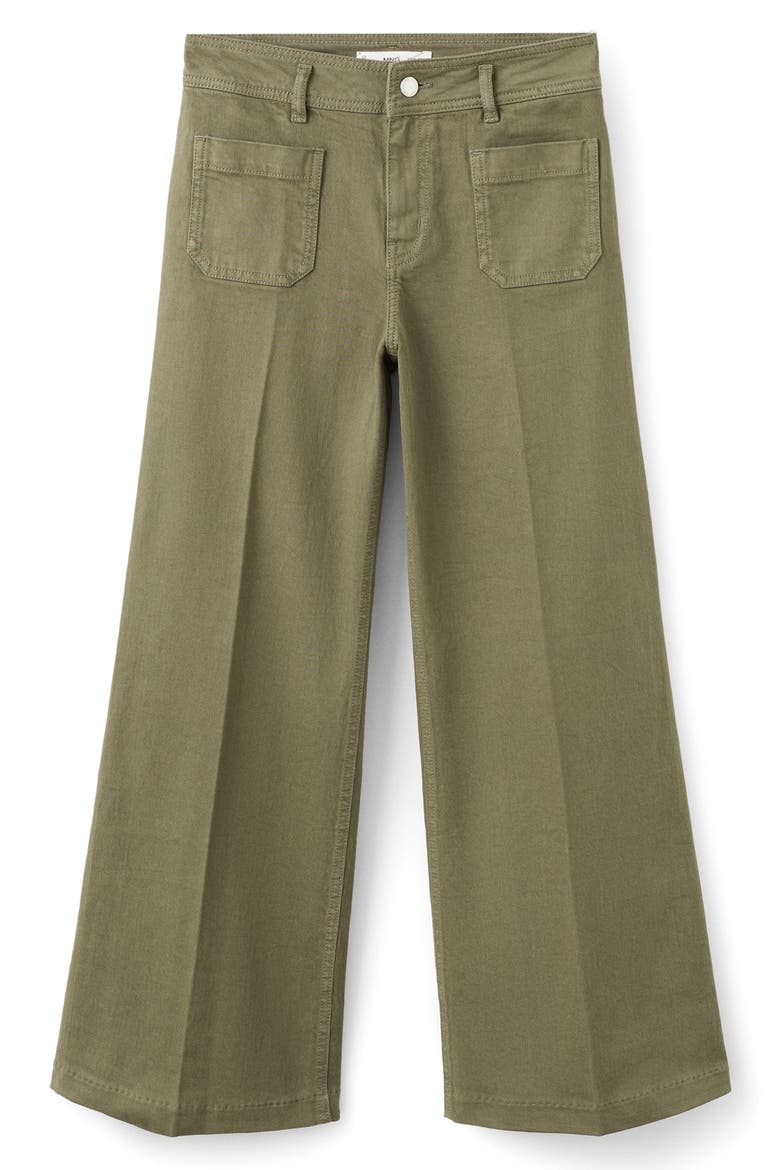 Jessie Patch Pocket Wide Leg Jeans, Alternate, color, KHAKI GREEN