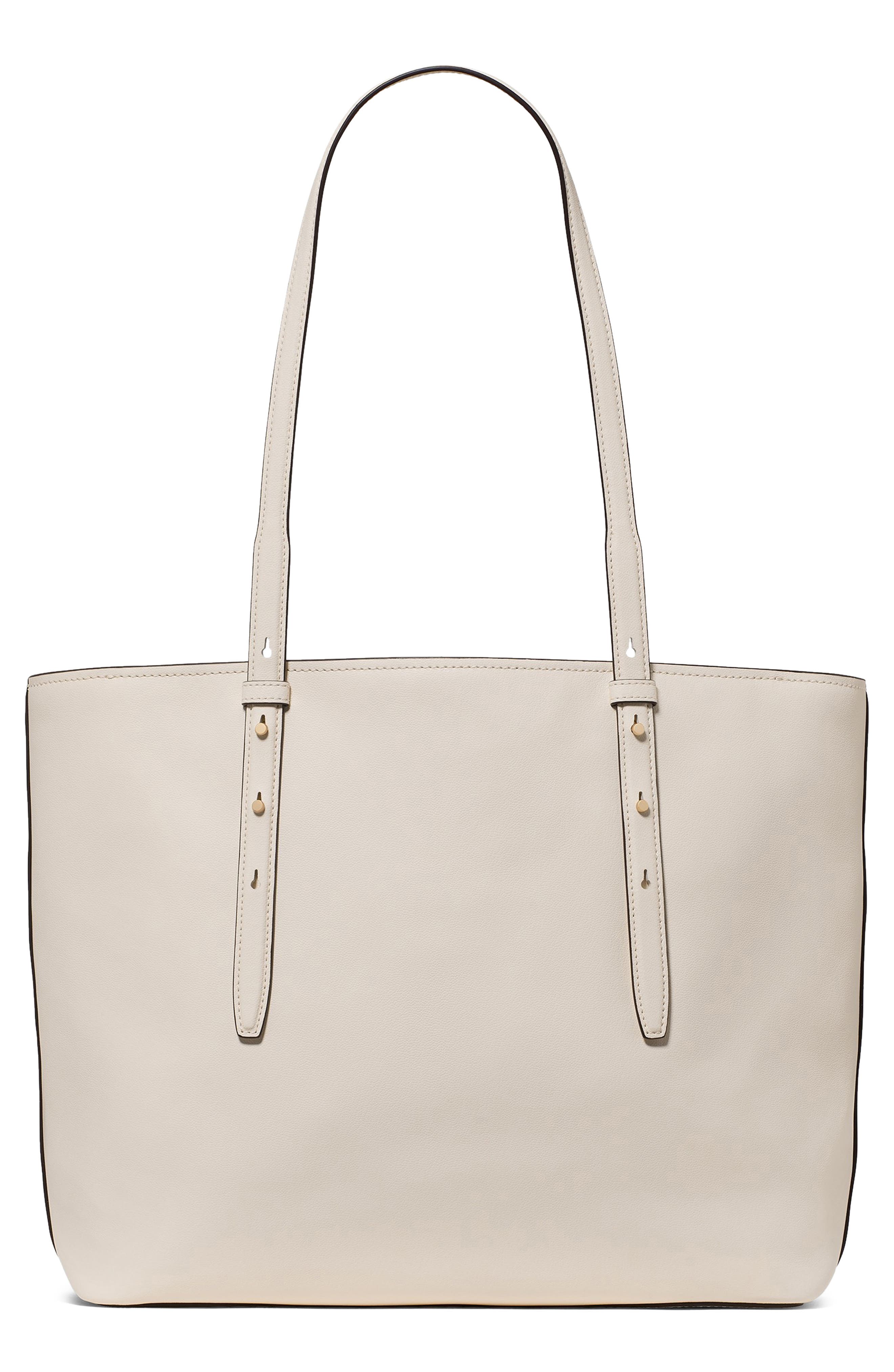 do it all fine grain leather tote, Alternate, color, CASHEW MILK