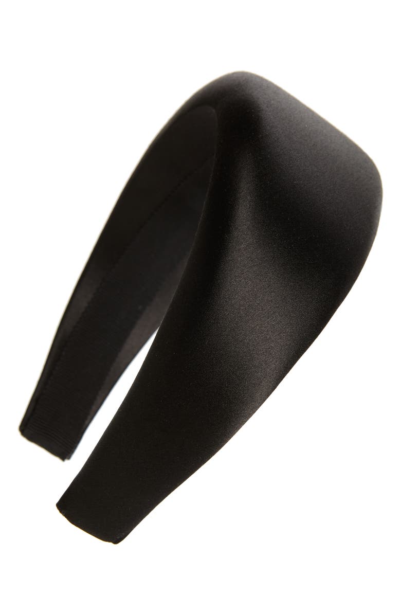 Prada Wide Satin Headband, Main, color,