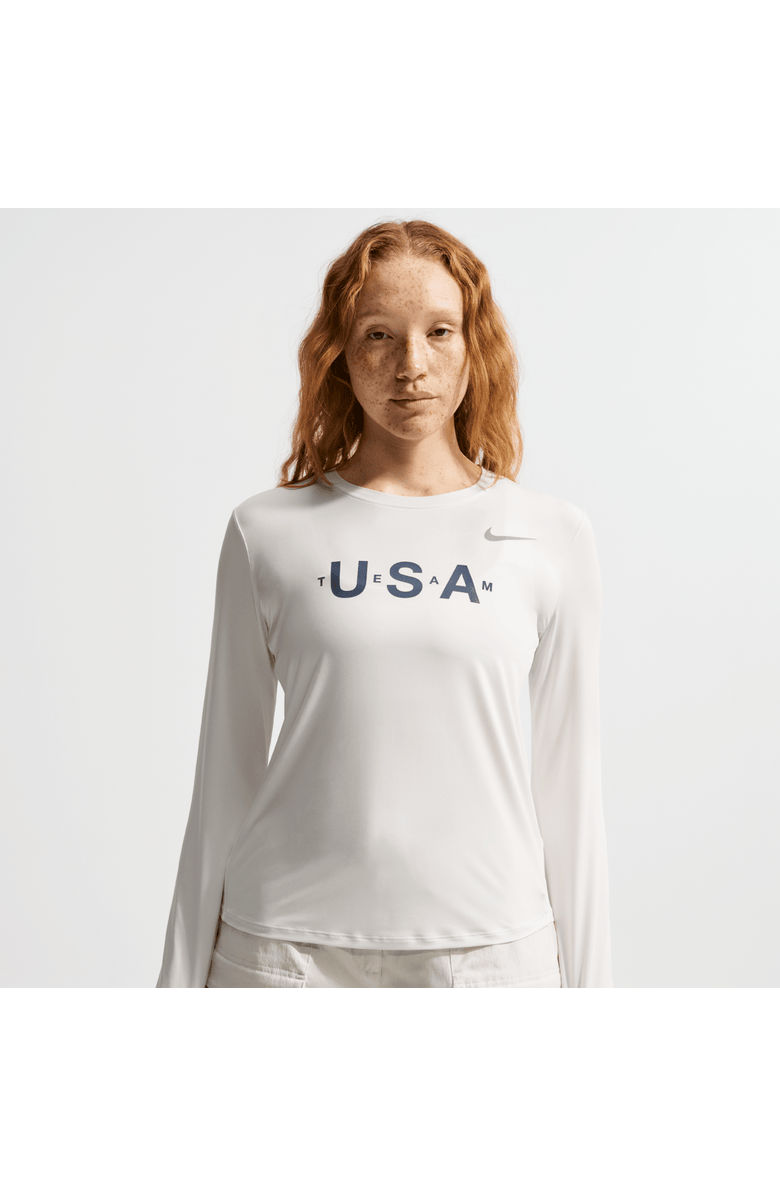 Nike Women's Nike ACG  White Team USA Dri-FIT Primary Logo Long Sleeve T-Shirt, Alternate, color, White