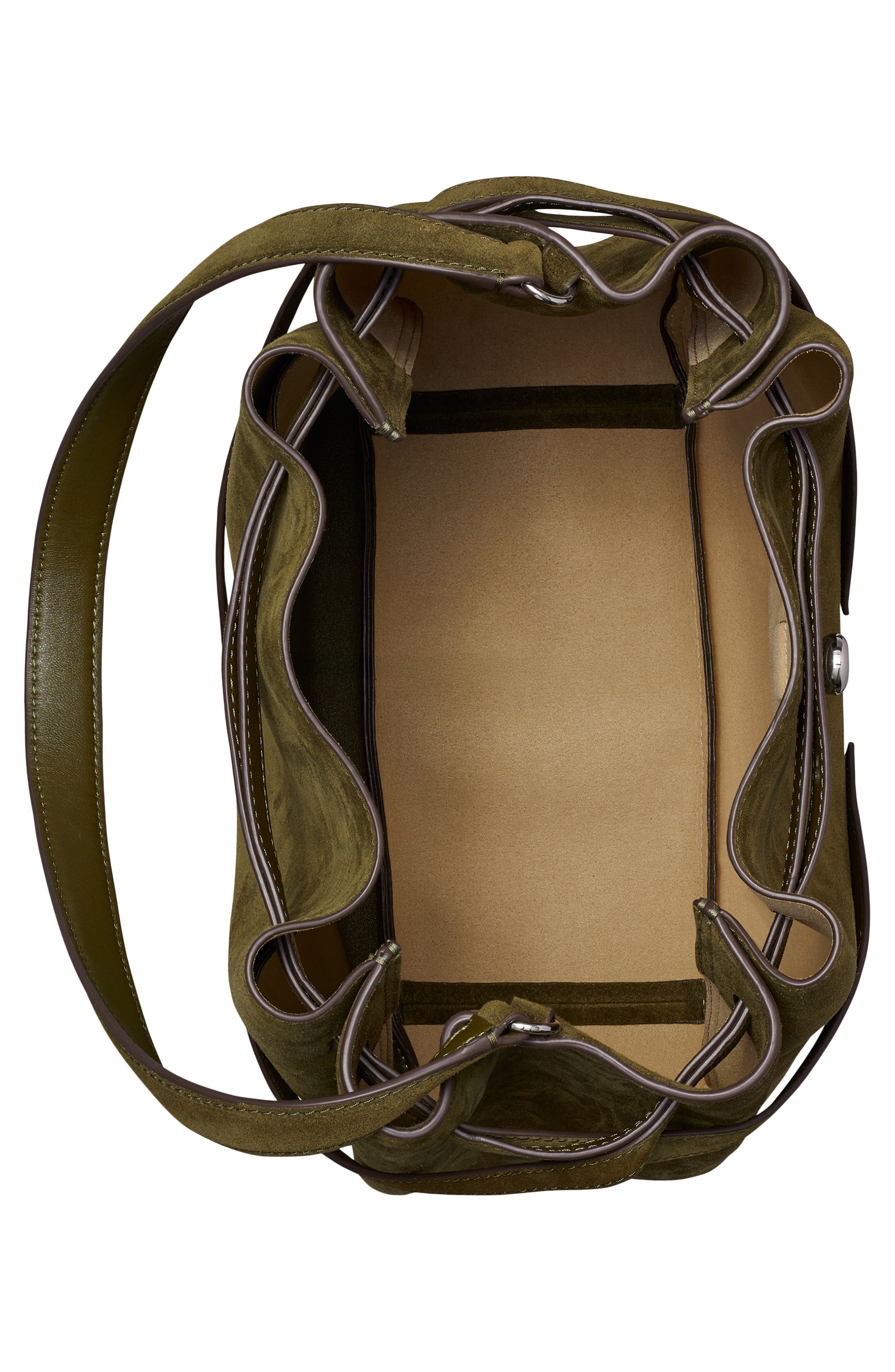 Large Romy Suede Bucket Bag, Alternate, color, LECCIO
