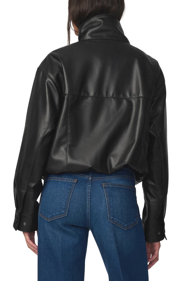 Cohen Leather Bomber Jacket, Alternate, color, BLACK