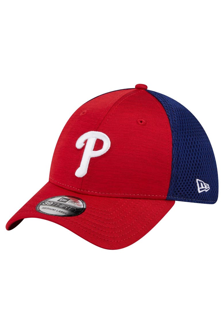 Men's New Era Red Philadelphia Phillies Neo 39THIRTY Flex Hat, Main, color, Red