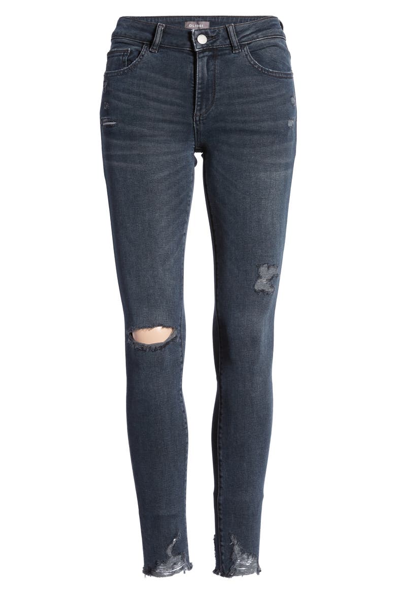 Emma Ripped Ankle Skinny Jeans, Alternate, color, KENT