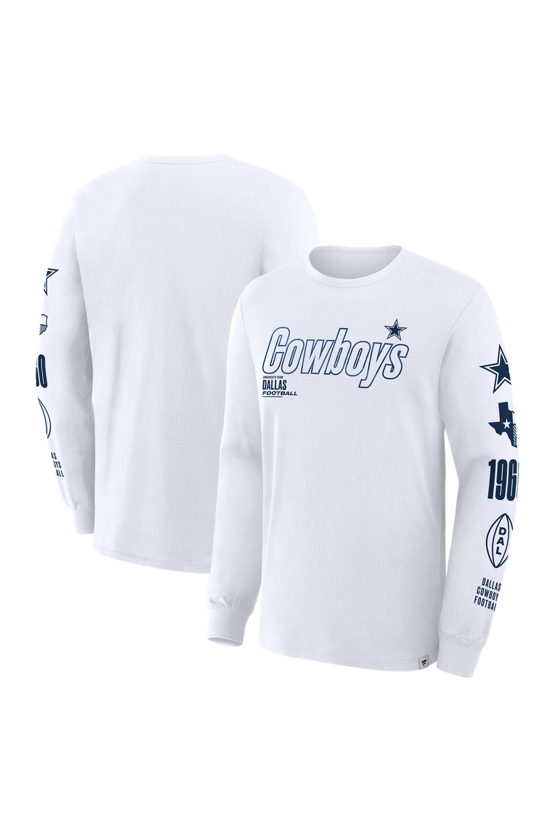 Men's Fanatics White Dallas Cowboys Checkdown Pass Long Sleeve T-Shirt, Main, color, White
