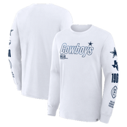FANATICS Men's Fanatics White Dallas Cowboys Checkdown Pass Long Sleeve T-Shirt