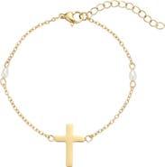 Adornia Freshwater Pearl Cross Chain Bracelet