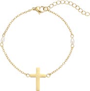 Adornia Freshwater Pearl Cross Chain Bracelet