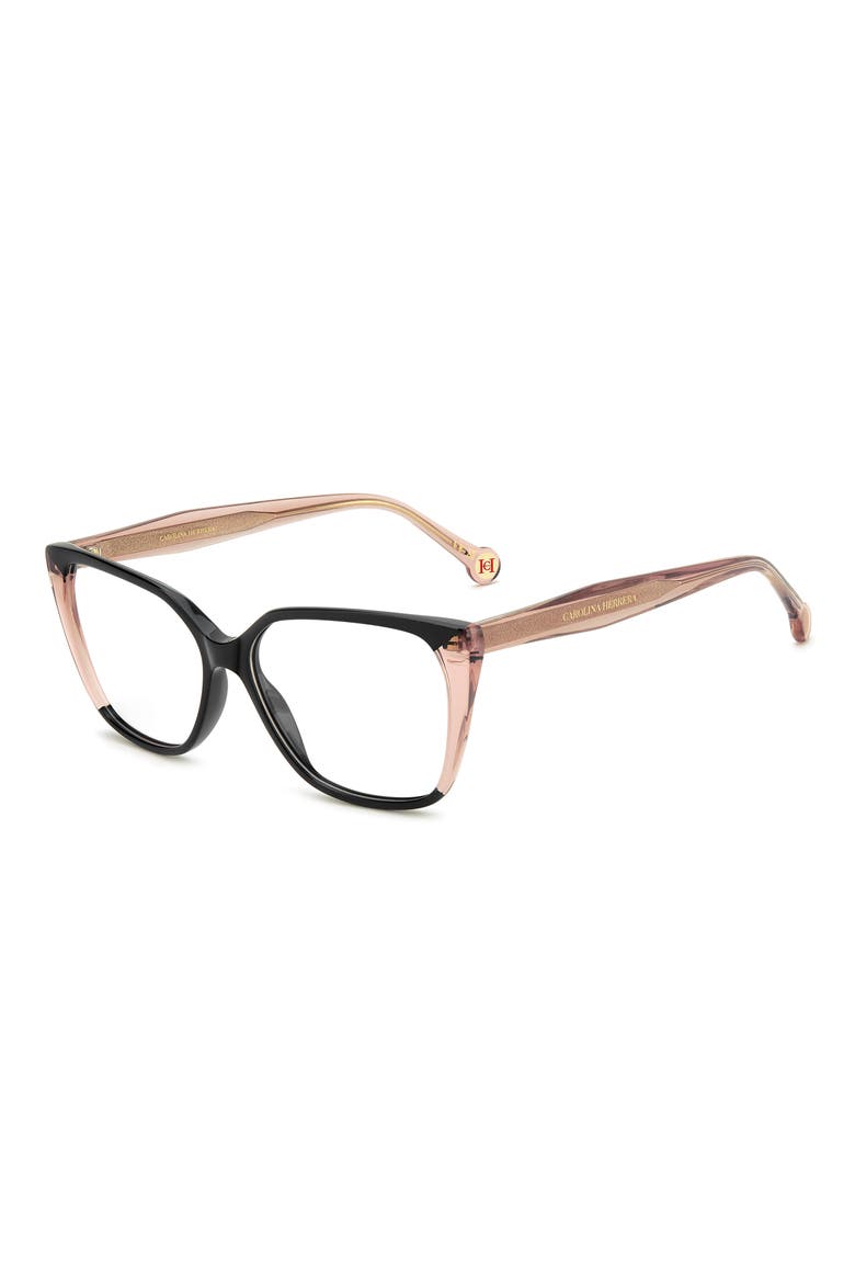55mm Cat Eye Optical Glasses, Alternate, color, BLACK PINK