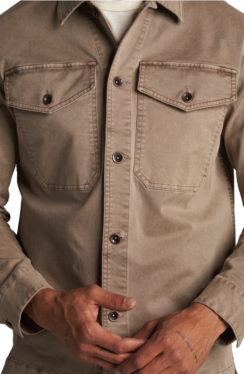 Rowan Odessa Mid Century Cotton Stretch Twill Shirt Jacket, Alternate, color, Stone
