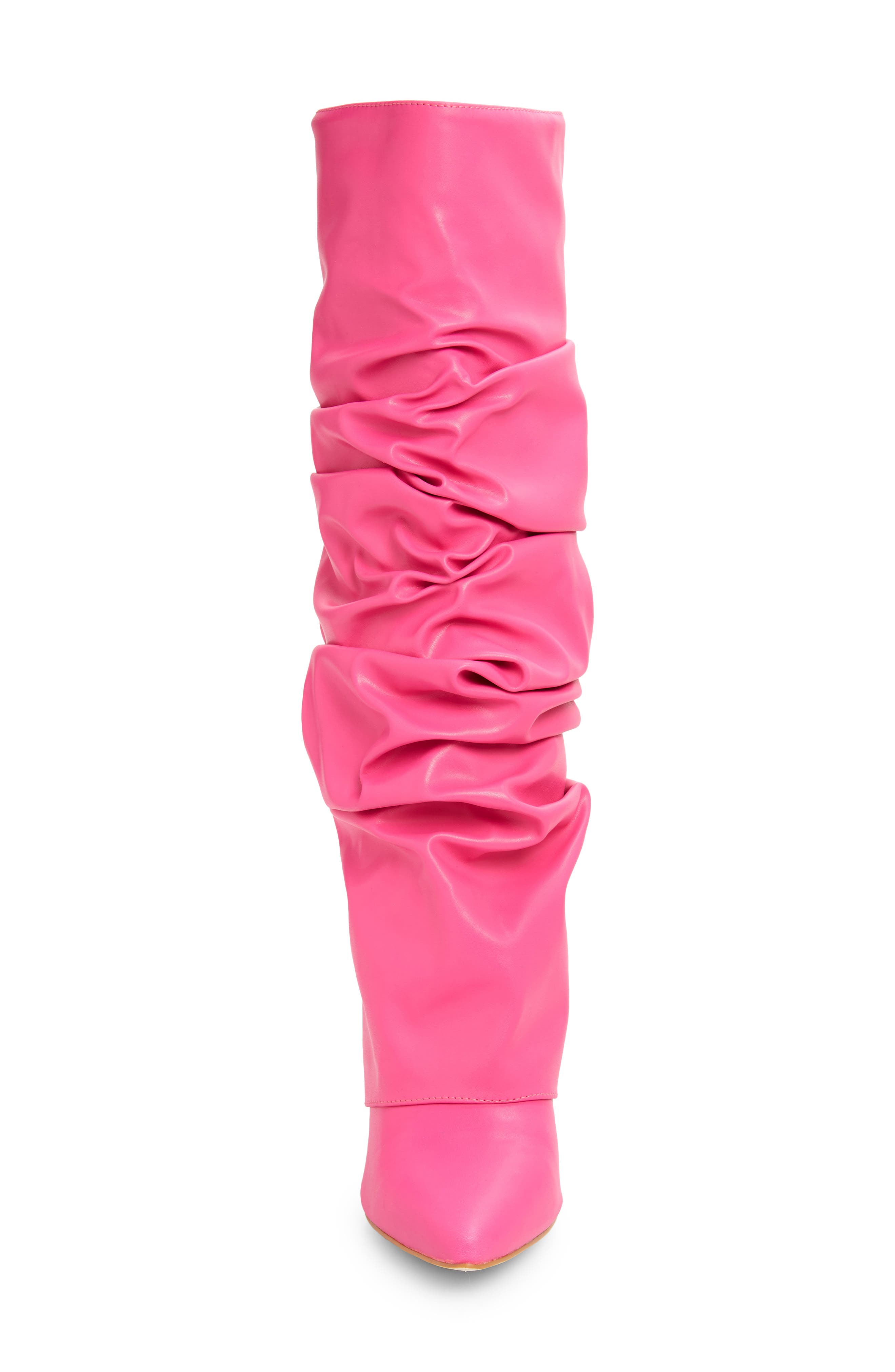 Zumma Foldover Slouch Pointed Toe Wedge Boot, Alternate, color, PINK