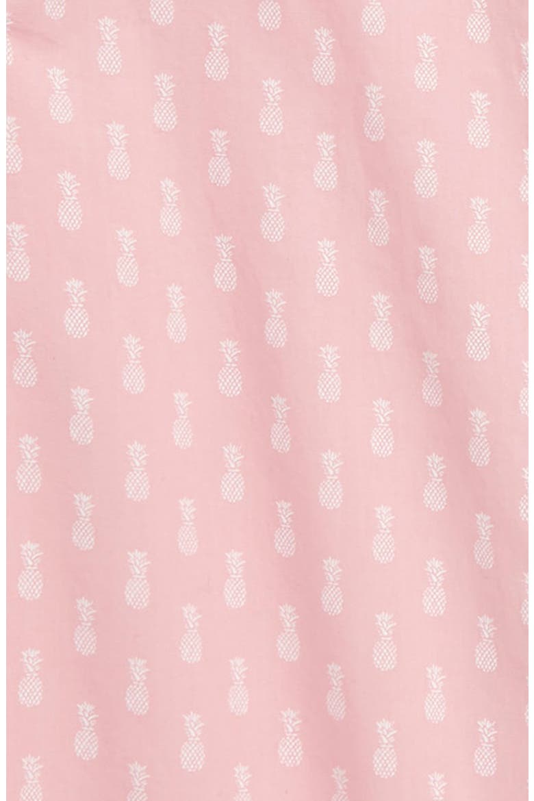 Cotton Poplin Button-Up Shirt, Alternate, color, PINK CORAL- WHITE PINEAPPLES
