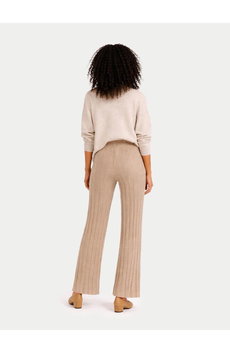 GOBI Mongolian Cashmere Textured Knit Cashmere Pants, Alternate, color, Warm Grey