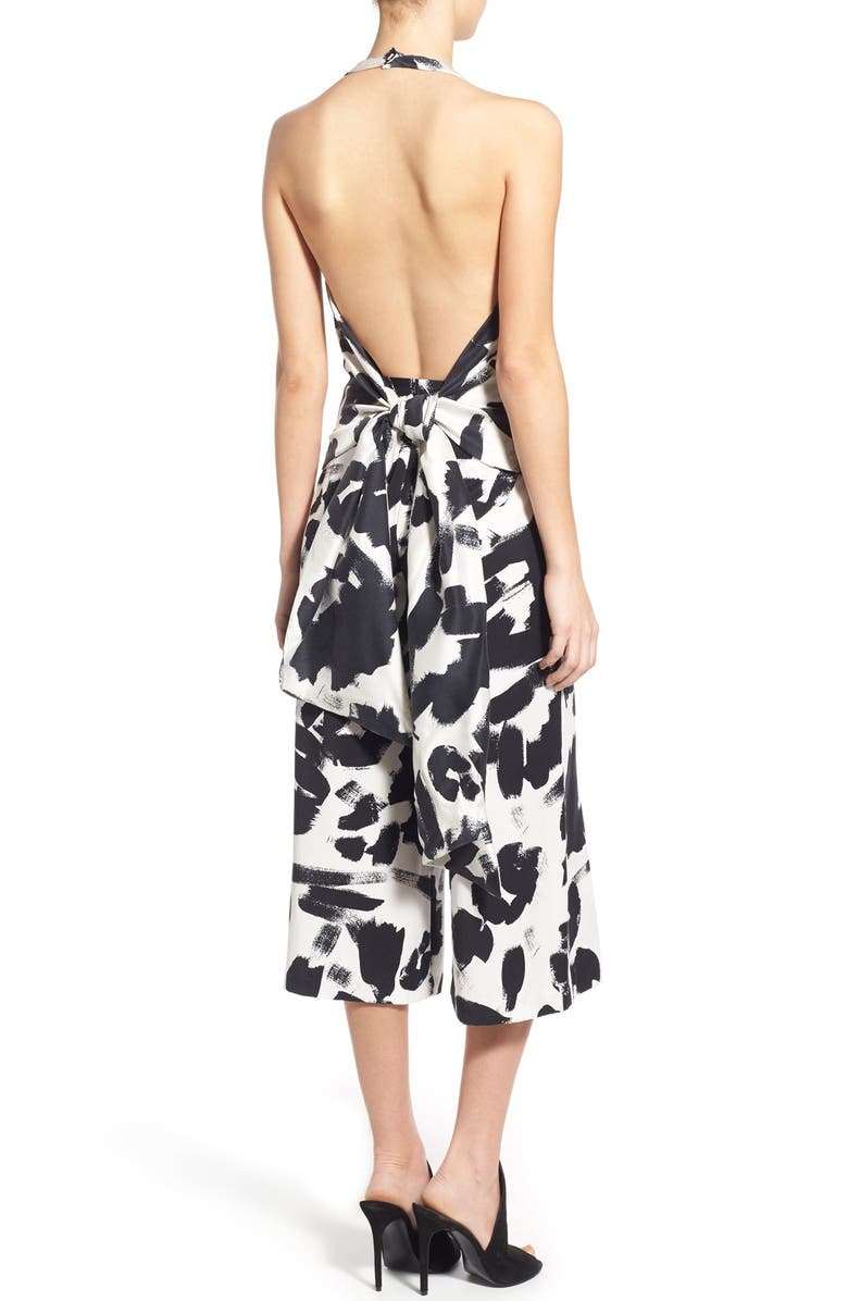 KENDALL + KYLIE Tie Back Silk Halter Top, Alternate, color, 