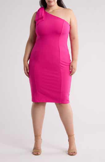 Marina Bow One-Shoulder Cocktail Dress