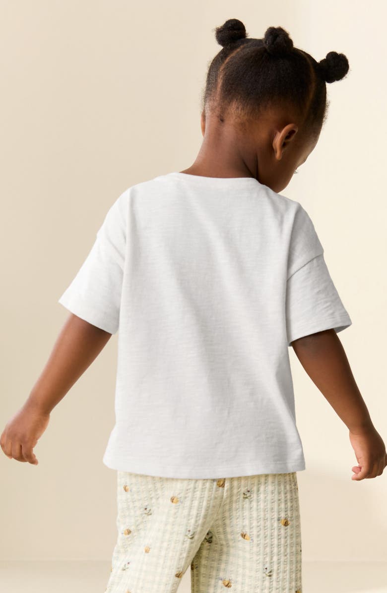 NEXT Kids' Crochet Flower Heart T-Shirt, Alternate, color, Neutral