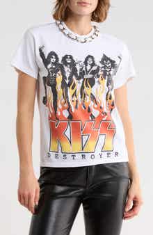 Alice + Olivia Miller Embellished Kiss Cotton Graphic T-Shirt
