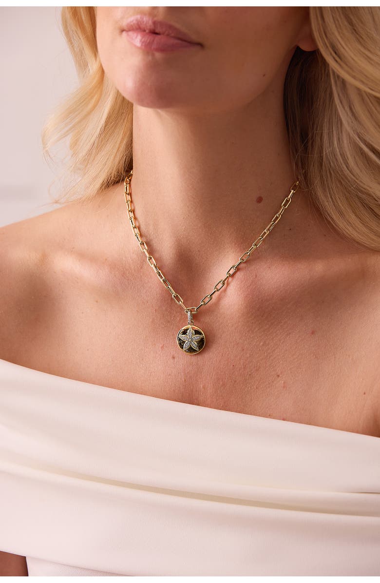 Sara Weinstock Papua Diamond Sand Dollar Charm, Alternate, color, Yellow Gold