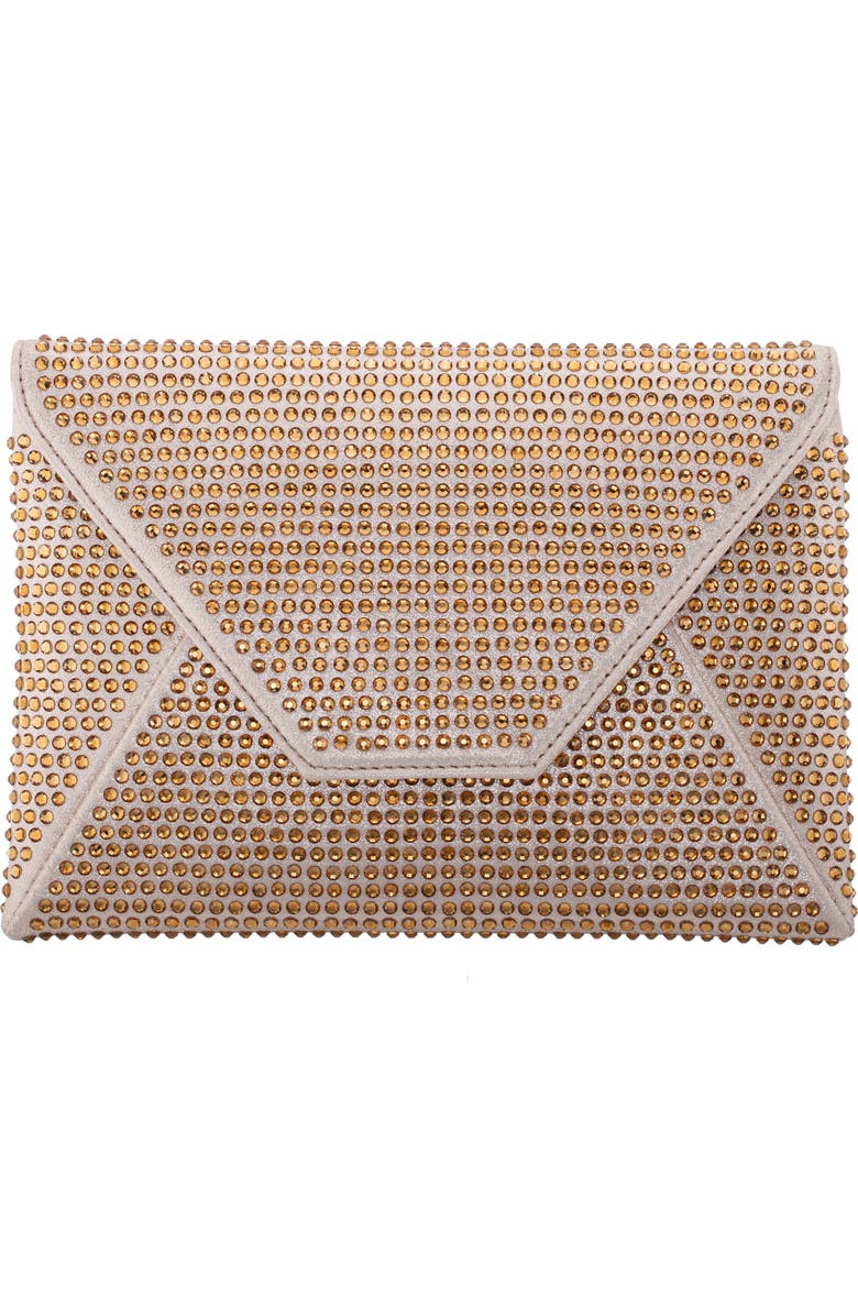 Nina Lorna Embellished Envelope Clutch, Main, color, Gold