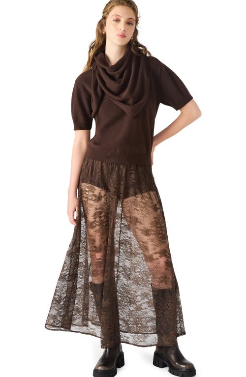 Steve Madden Hermia Short Sleeve Sweater In Brown