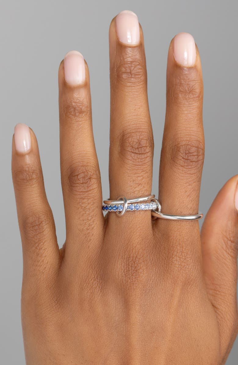 Spinelli Kilcollin Petunia Ombré Blue Sapphire Linked Ring, Alternate, color, Silver