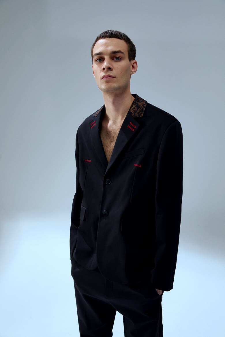 Your *Itch Kangaroo Collar Blazer Jacket, Alternate, color, BLACK
