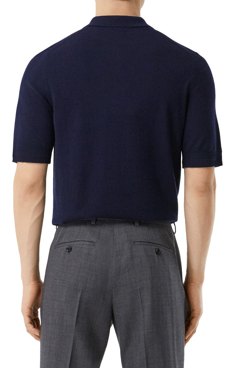 Burberry Burnham TB Monogram Short Sleeve Cashmere Polo, Alternate, color, 