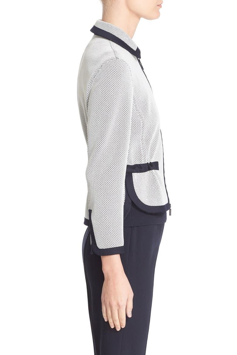 Zip Front Mesh Jacket, Alternate, color, CREAM