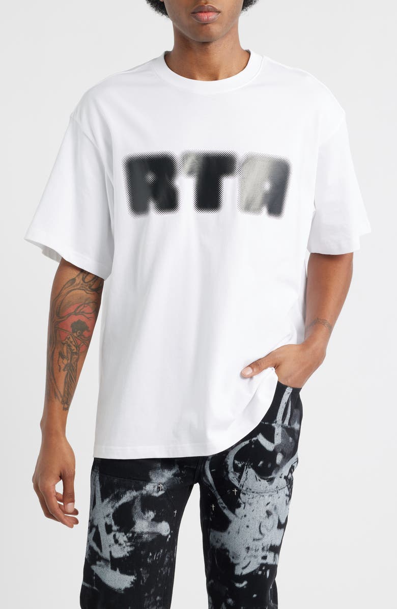 RtA Colin Logo Graphic T-Shirt, Main, color, White Radio House