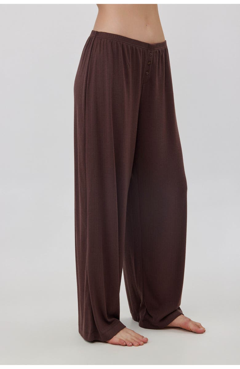 Gottex Beach Life Daydream Pointelle Loungewear Boxer Bottoms, Alternate, color, Brown