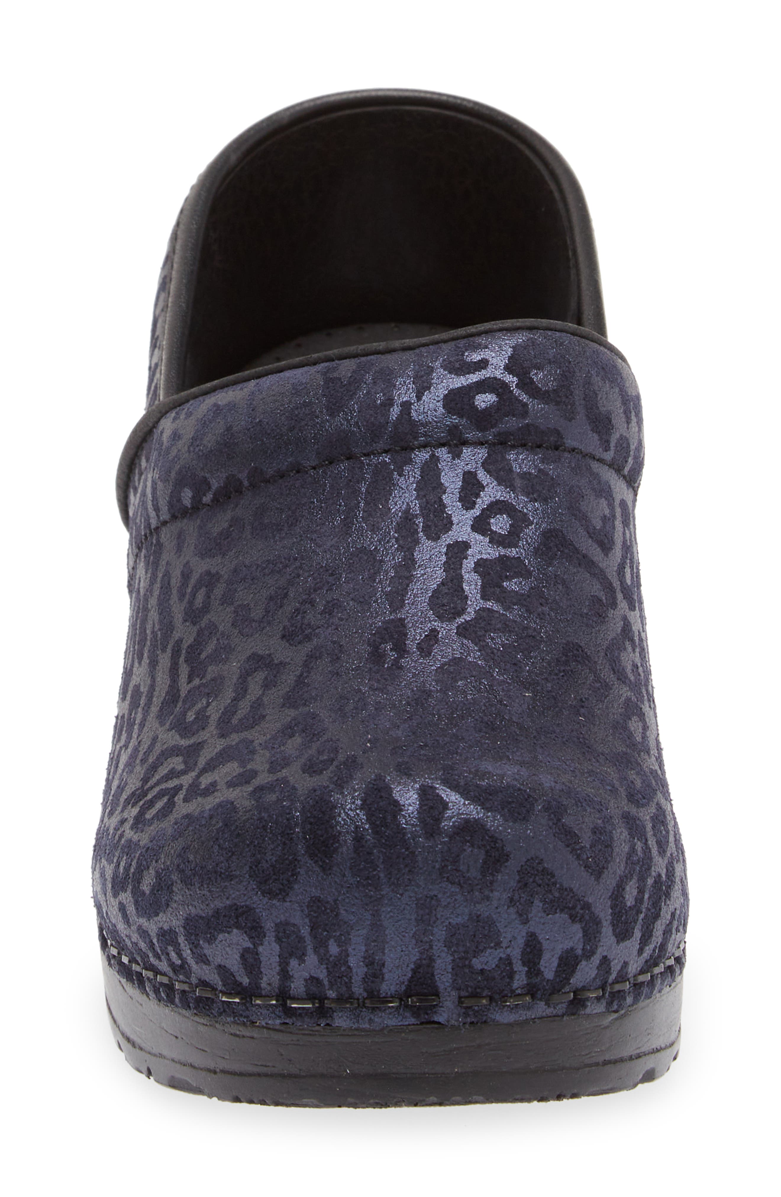 Sanita Pardus Leopard Print Clog, Alternate, color, Navy