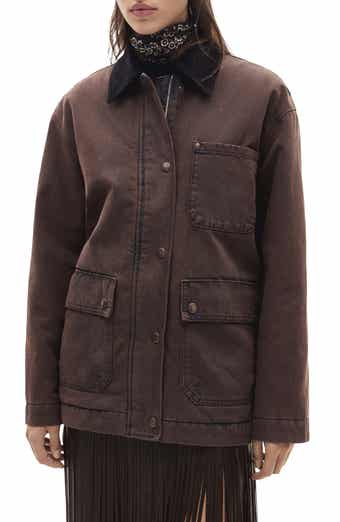 MANGO Denim Jacket with Corduroy Collar