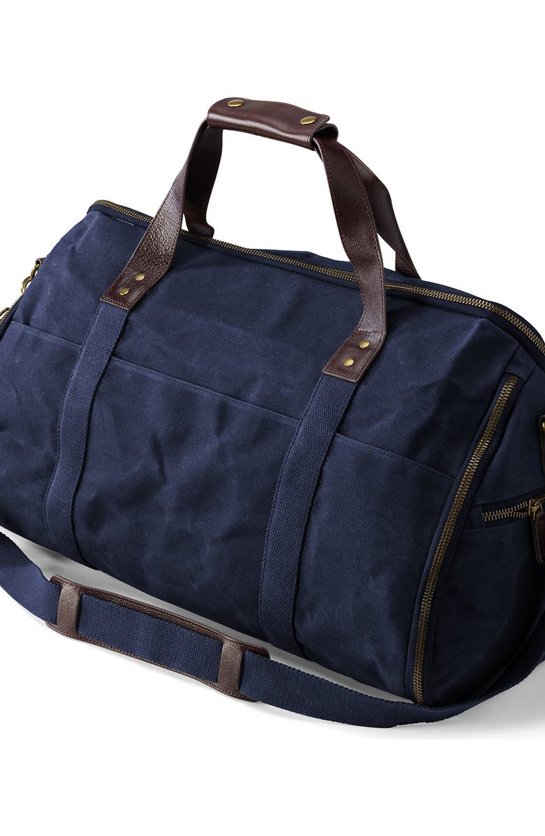 Lands' End Waxed Canvas Convertible Garment Duffle, Main, color, Radiant Navy