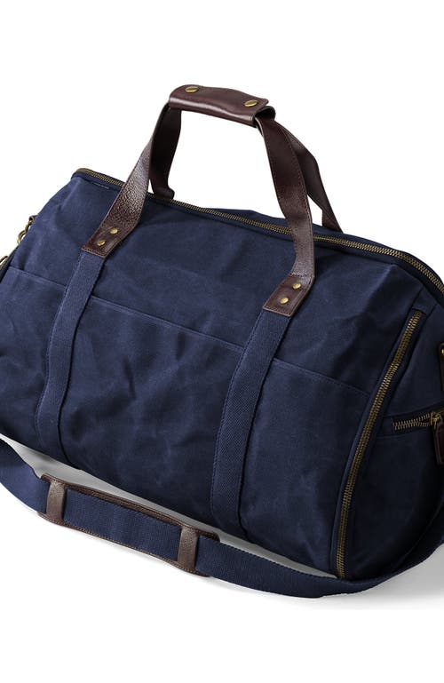 Lands' End Waxed Canvas Convertible Garment Duffle In Blue