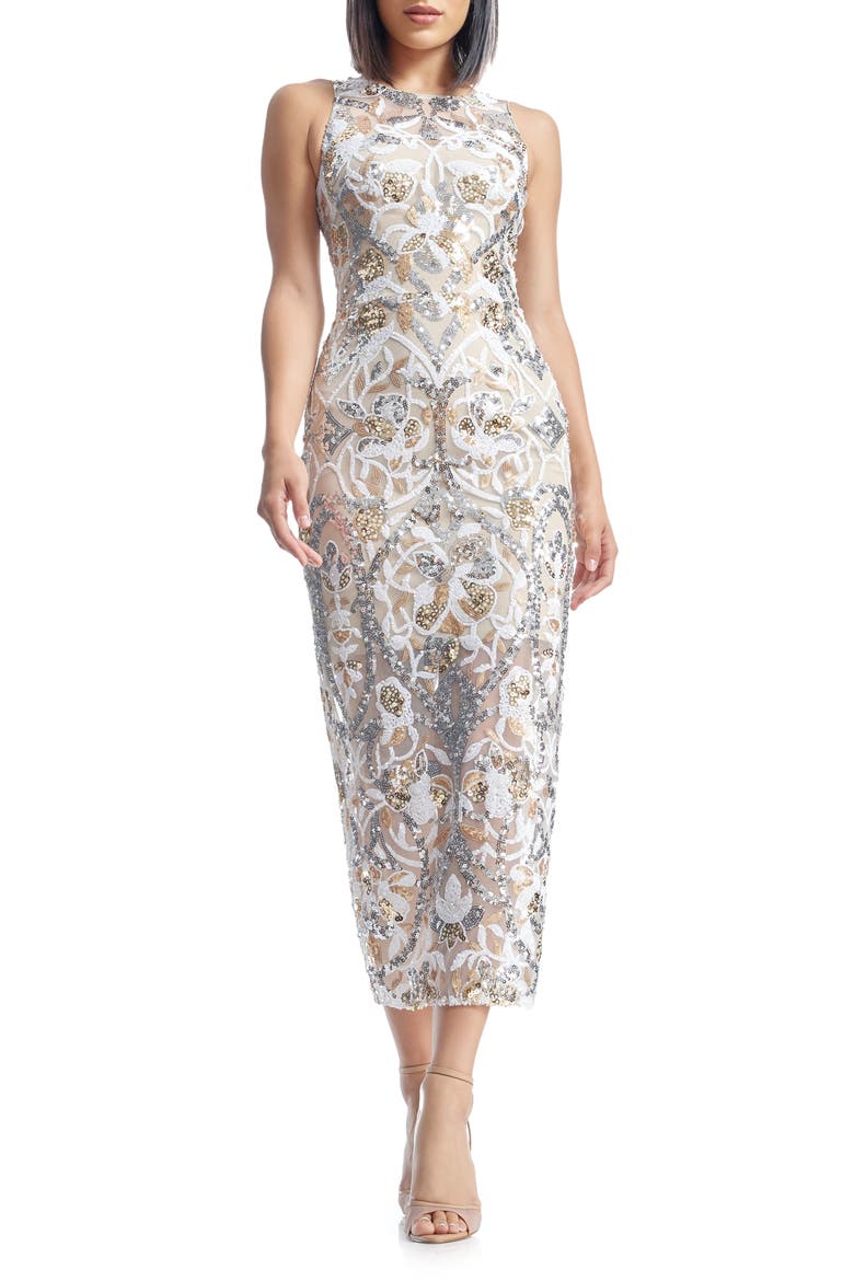 helena sequin floral cocktail dress Helena Sequin Floral Cocktail Dress (Women)