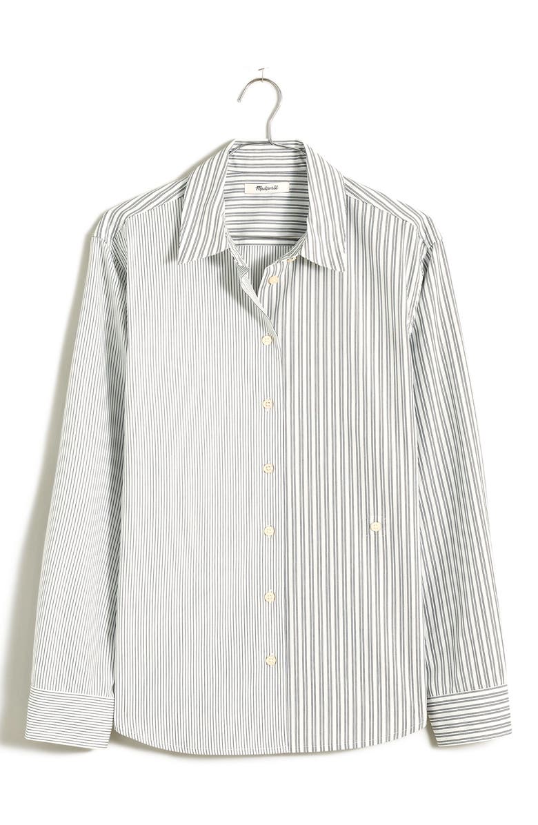 Madewell With-a-Twist Stripe Poplin Button-Up Shirt, Alternate, color, 