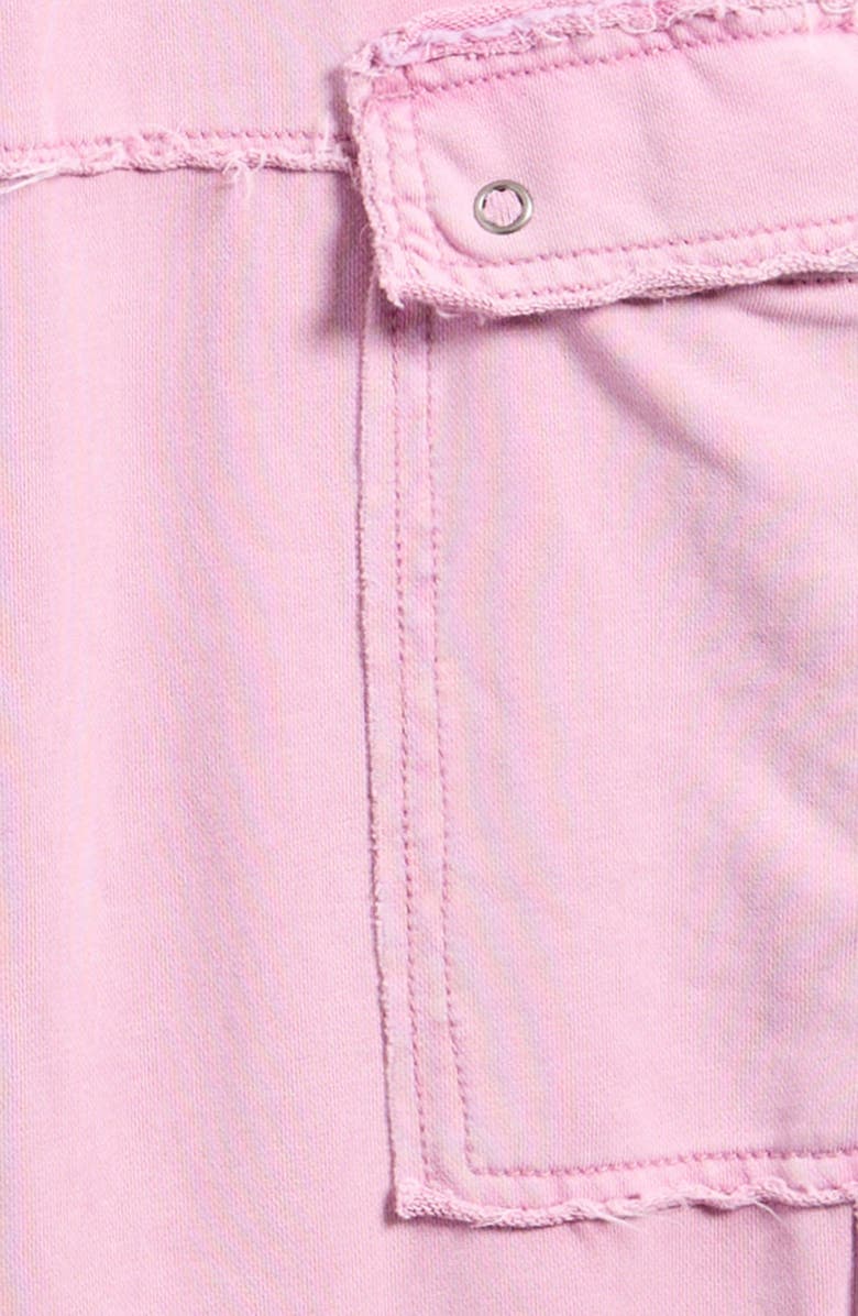 Tractr Kids' Wide Leg French Terry Cargo Pants, Alternate, color, Rose Pink